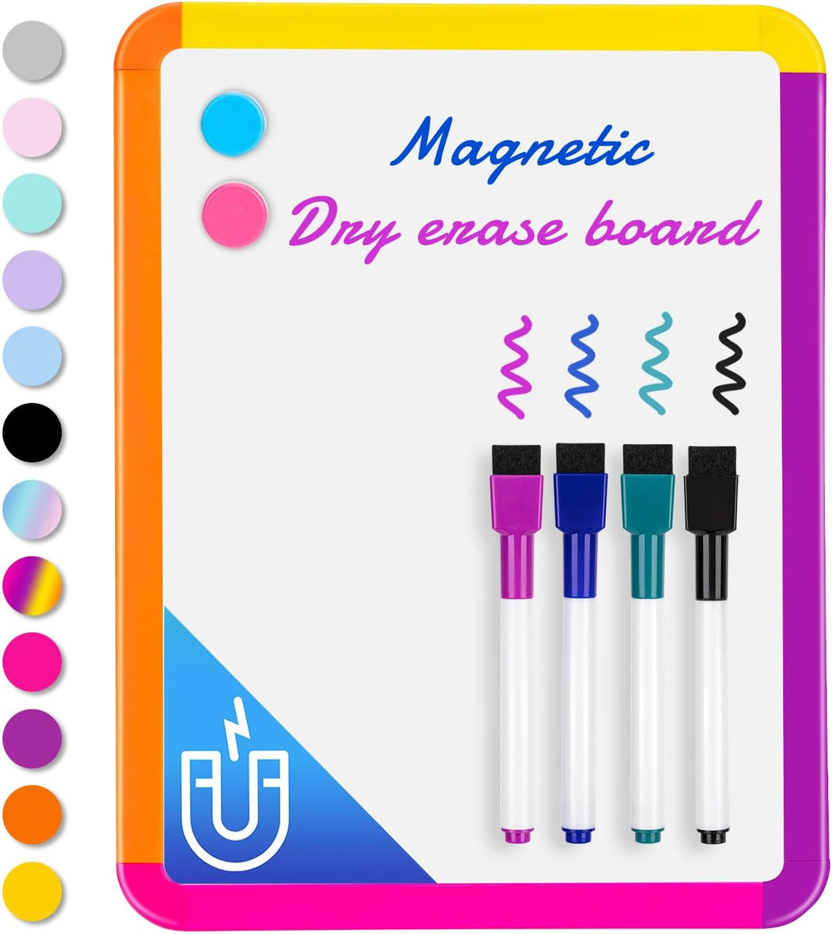 Small Dry Erase Whiteboard, 8.5 x 11 Inches White Board for Kids, Students, Fridge, Locker, Mini Dry Erase Board