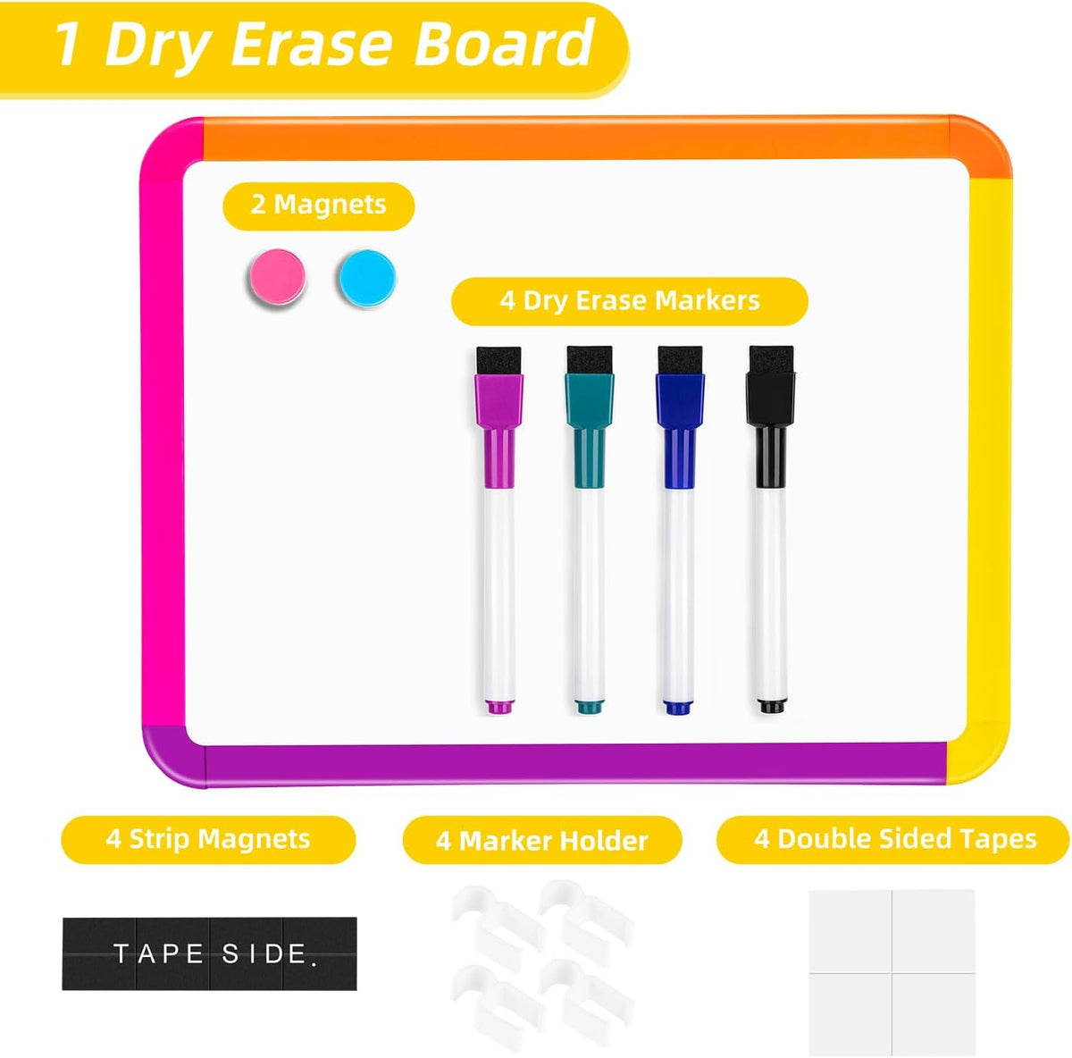 Small Dry Erase Whiteboard, 8.5 x 11 Inches White Board for Kids, Students, Fridge, Locker, Mini Dry Erase Board