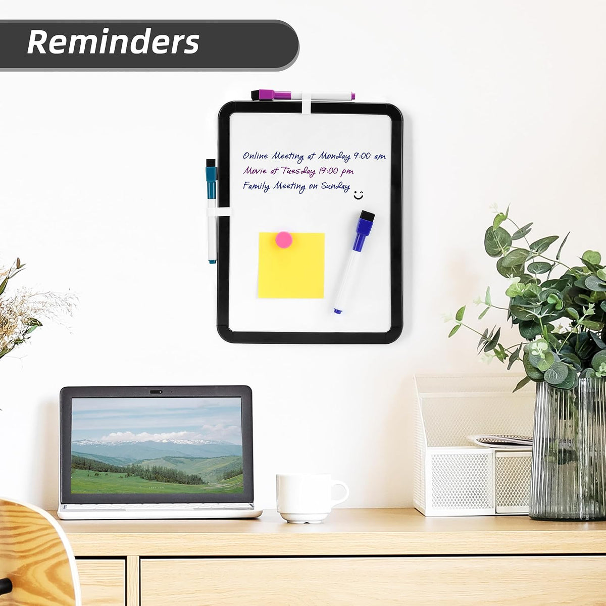 Small Dry Erase Whiteboard, 8.5 x 11 Inches White Board for Kids, Students, Fridge, Locker, Mini Dry Erase Board