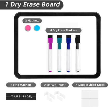 Small Dry Erase Whiteboard, 8.5 x 11 Inches White Board for Kids, Students, Fridge, Locker, Mini Dry Erase Board
