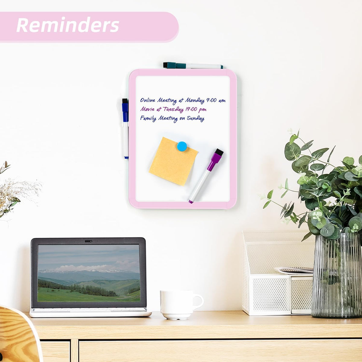 Small Dry Erase Whiteboard, 8.5 x 11 Inches White Board for Kids, Students, Fridge, Locker, Mini Dry Erase Board