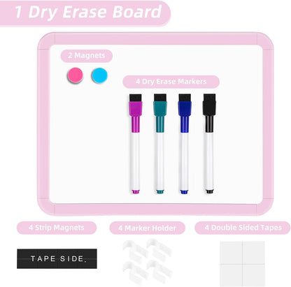 Small Dry Erase Whiteboard, 8.5 x 11 Inches White Board for Kids, Students, Fridge, Locker, Mini Dry Erase Board