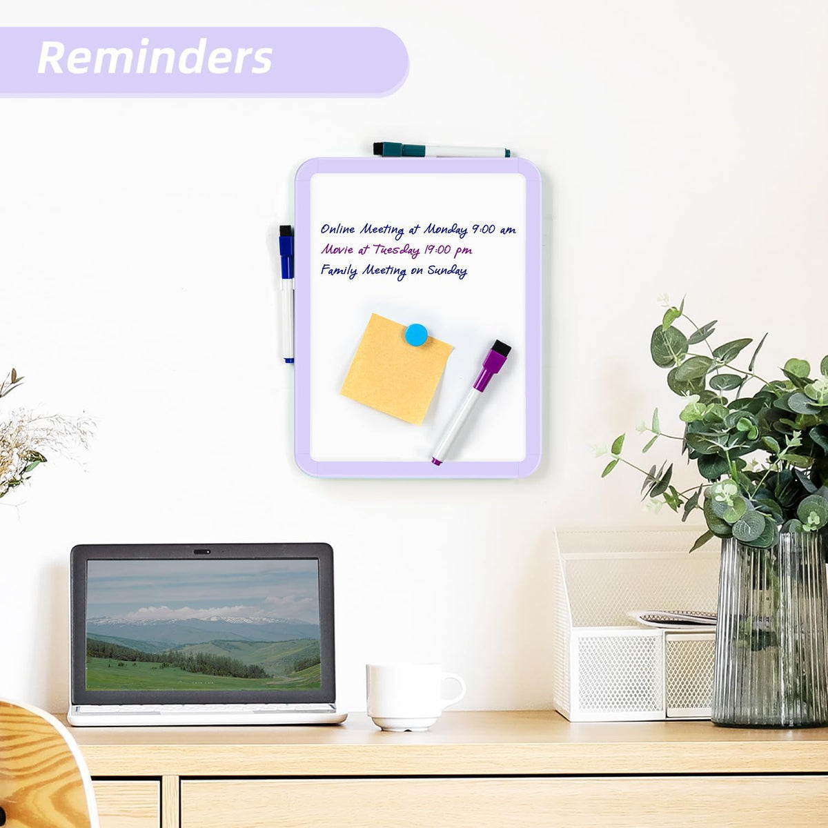 Small Dry Erase Whiteboard, 8.5 x 11 Inches White Board for Kids, Students, Fridge, Locker, Mini Dry Erase Board