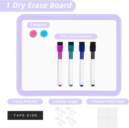 Small Dry Erase Whiteboard, 8.5 x 11 Inches White Board for Kids, Students, Fridge, Locker, Mini Dry Erase Board