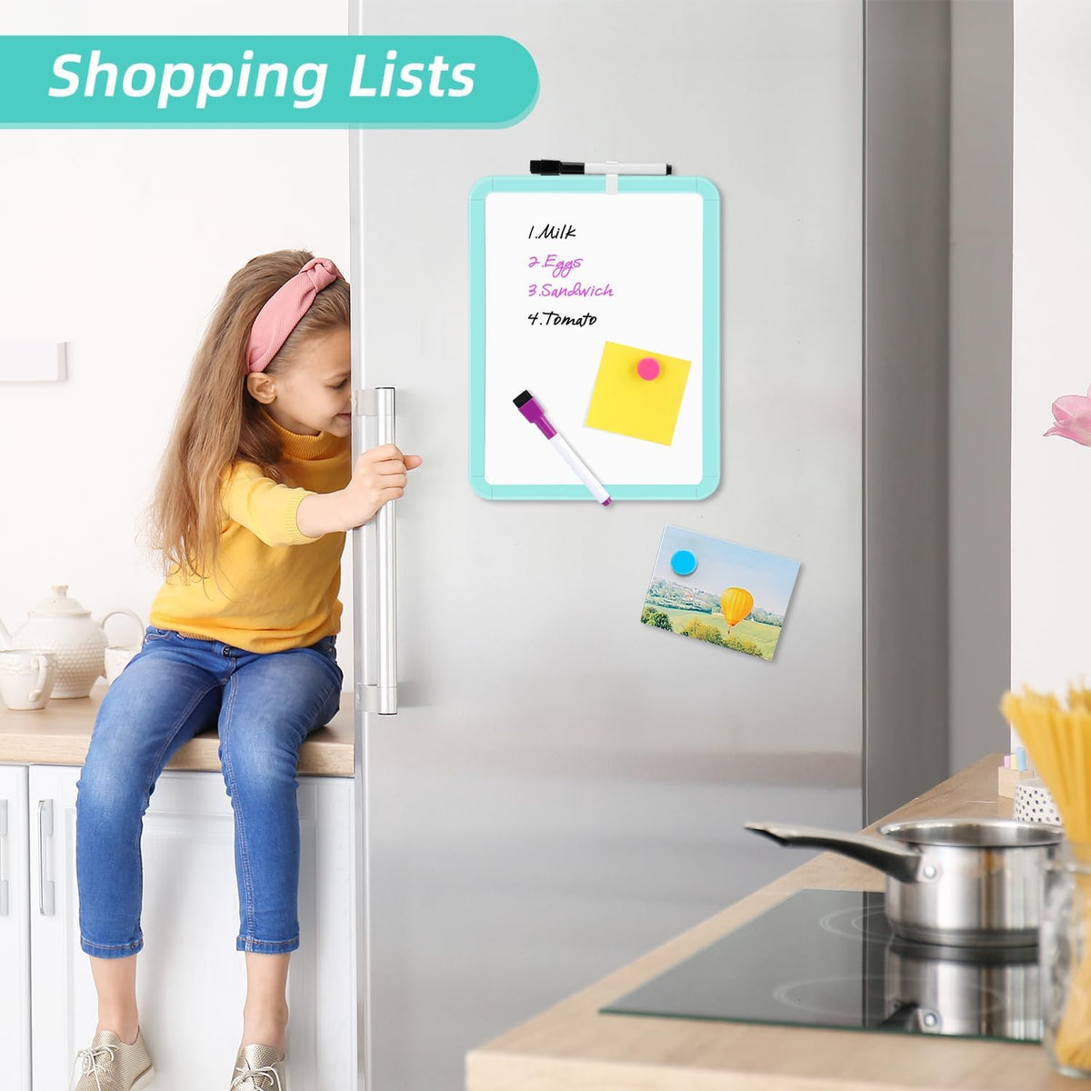 Small Dry Erase Whiteboard, 8.5 x 11 Inches White Board for Kids, Students, Fridge, Locker, Mini Dry Erase Board