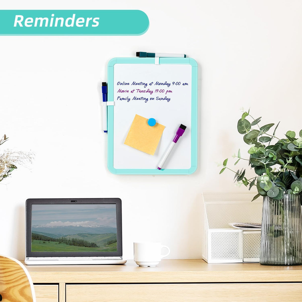 Small Dry Erase Whiteboard, 8.5 x 11 Inches White Board for Kids, Students, Fridge, Locker, Mini Dry Erase Board