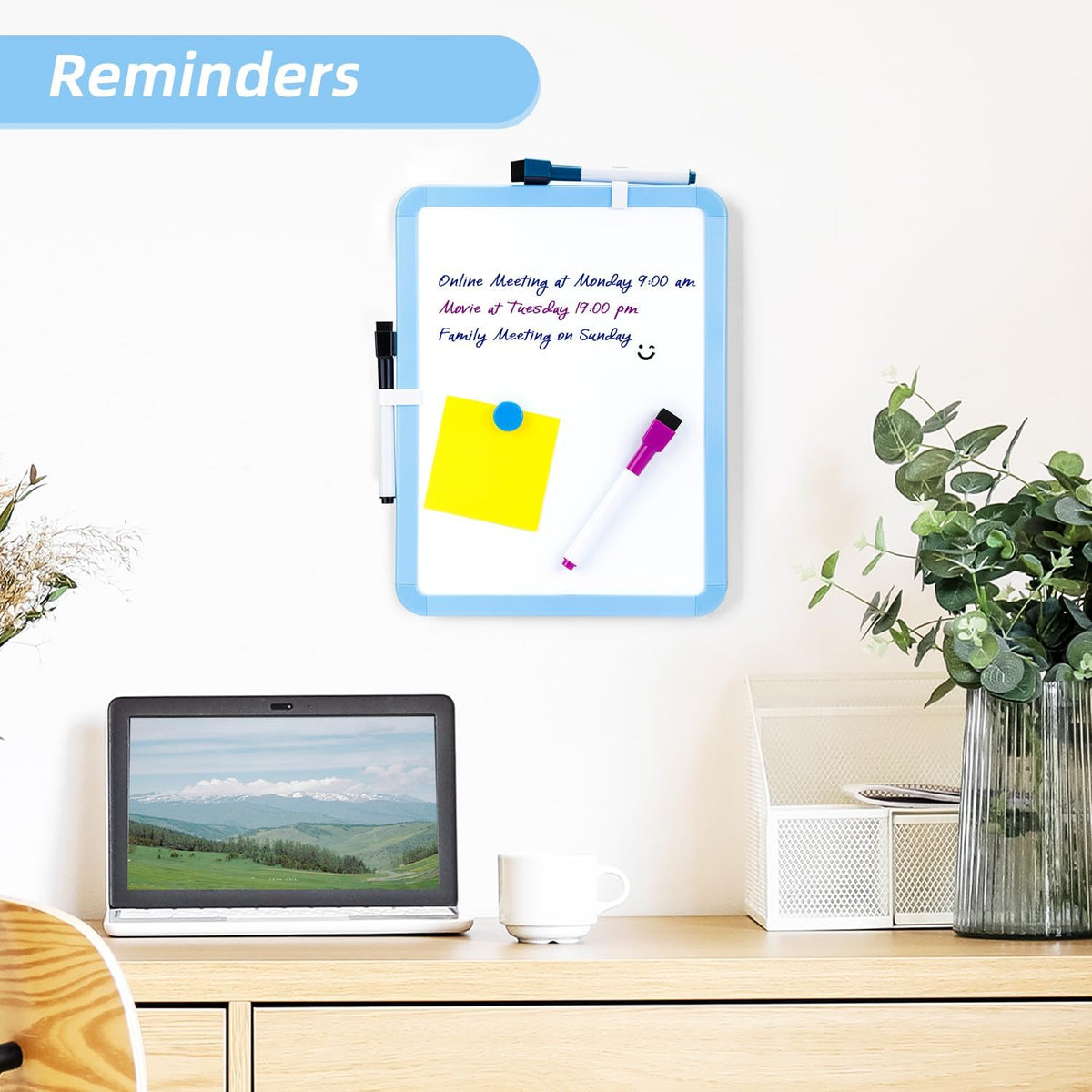 Small Dry Erase Whiteboard, 8.5 x 11 Inches White Board for Kids, Students, Fridge, Locker, Mini Dry Erase Board