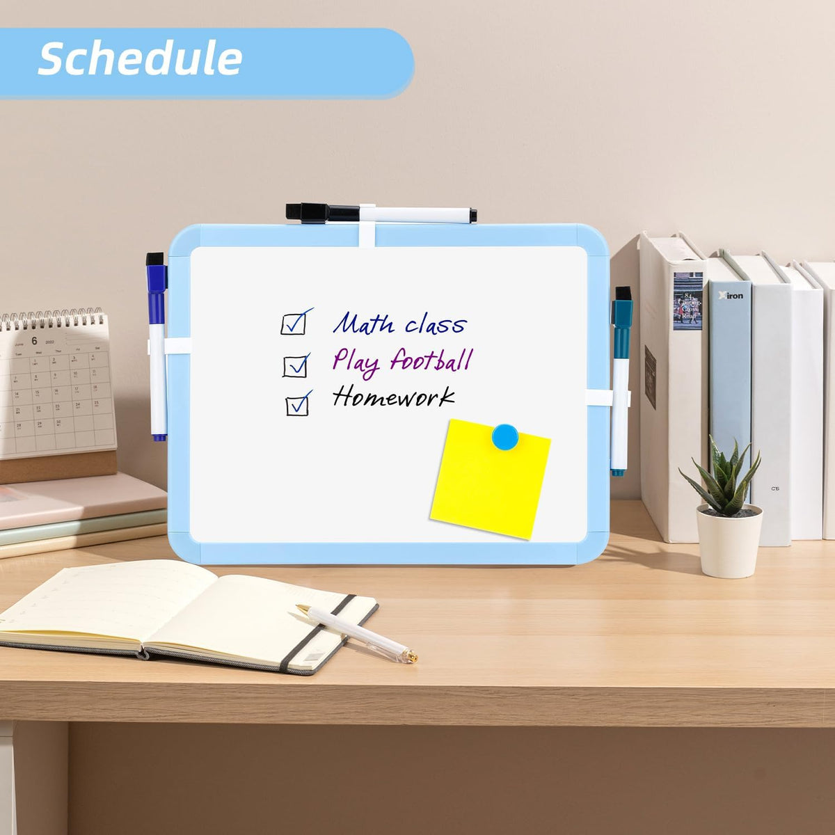 Small Dry Erase Whiteboard, 8.5 x 11 Inches White Board for Kids, Students, Fridge, Locker, Mini Dry Erase Board