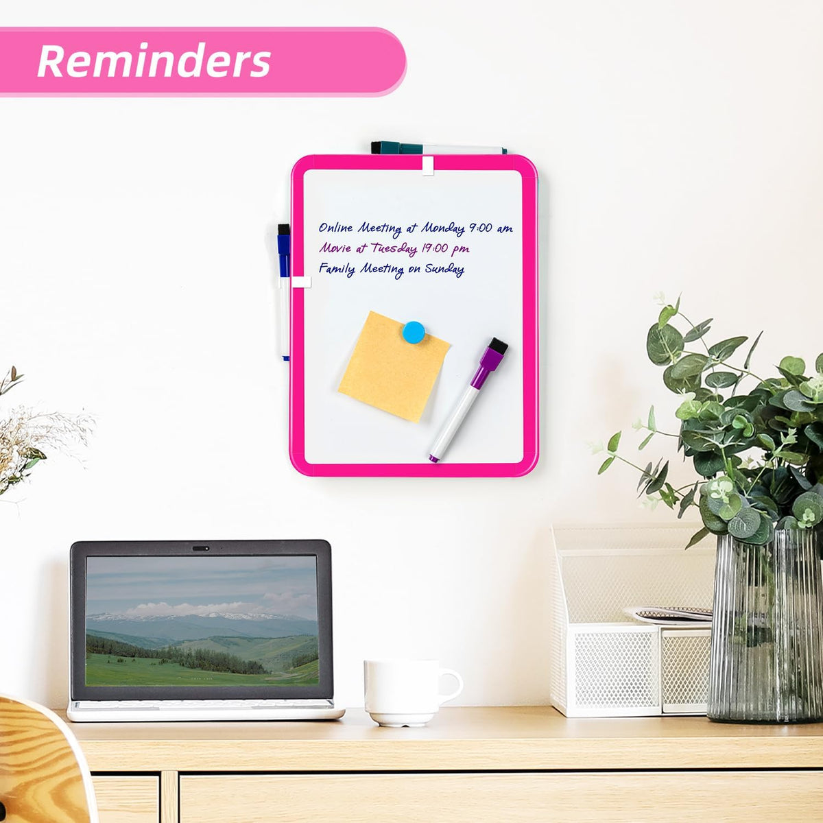 Small Dry Erase Whiteboard, 8.5 x 11 Inches White Board for Kids, Students, Fridge, Locker, Mini Dry Erase Board