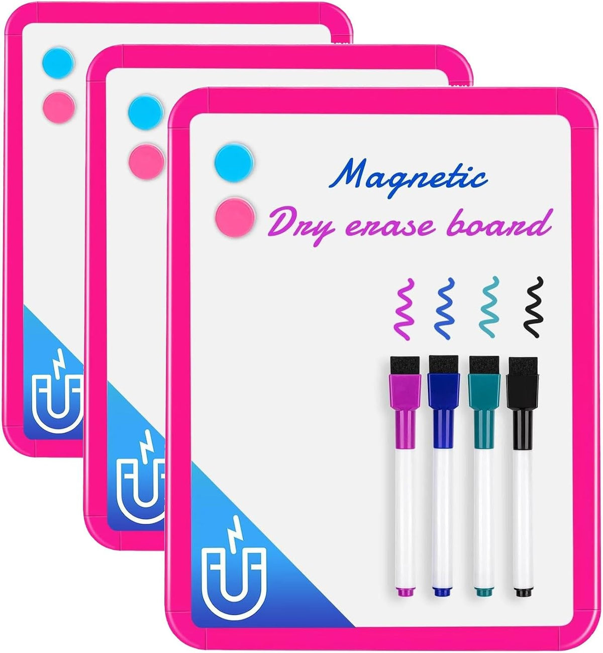 Small Dry Erase Whiteboard, 8.5 x 11 Inches White Board for Kids, Students, Fridge, Locker, Mini Dry Erase Board