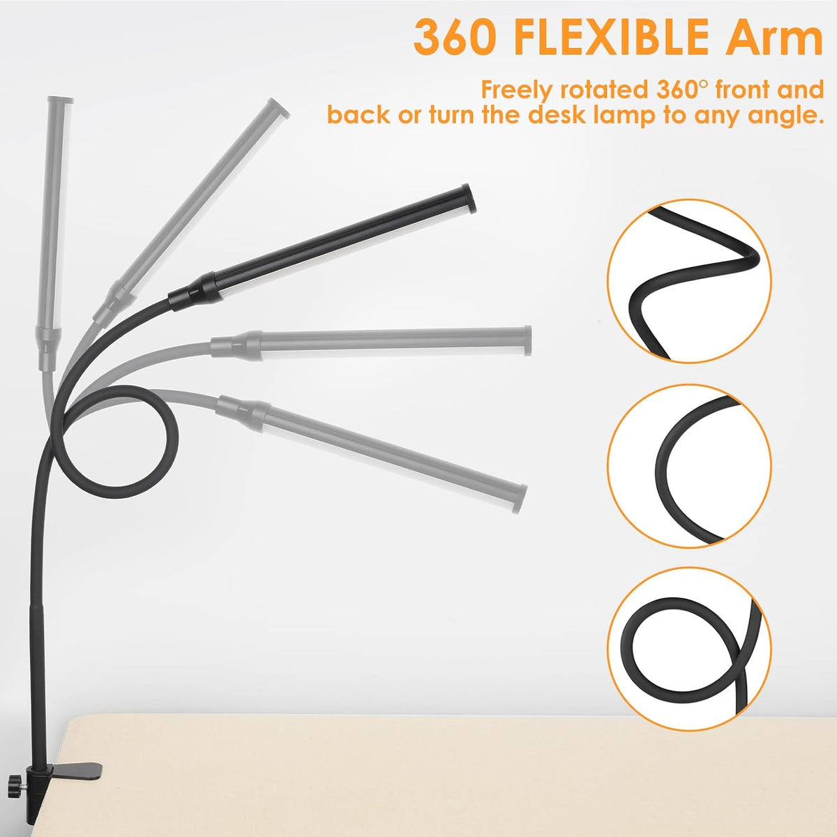 LED Desk Lamp with Clamp,Clip On Desk Lamp for Home Office
