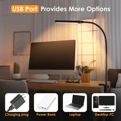 LED Desk Lamp with Clamp,Clip On Desk Lamp for Home Office