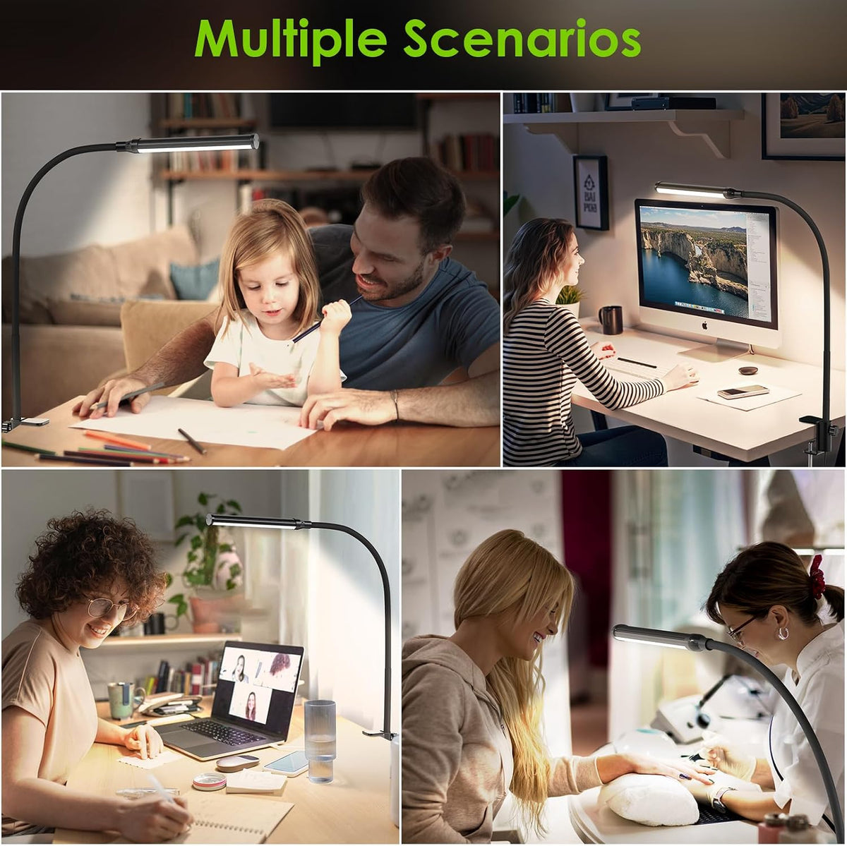 LED Desk Lamp with Clamp,Clip On Desk Lamp for Home Office
