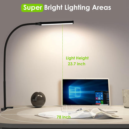 LED Desk Lamp with Clamp,Clip On Desk Lamp for Home Office