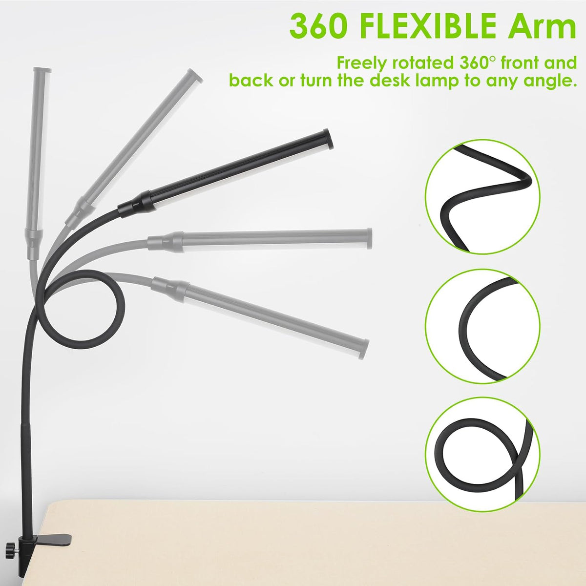 LED Desk Lamp with Clamp,Clip On Desk Lamp for Home Office