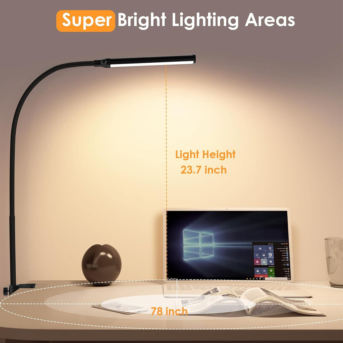 LED Desk Lamp with Clamp,Clip On Desk Lamp for Home Office