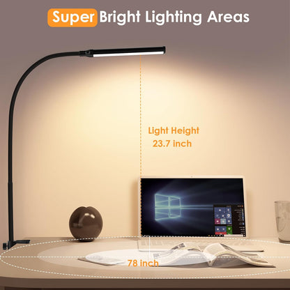LED Desk Lamp with Clamp,Clip On Desk Lamp for Home Office
