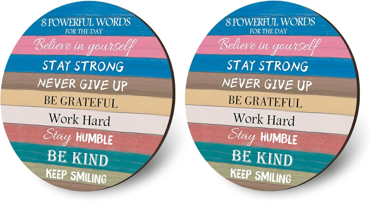 Office Motivational Desk Decor Inspirational Gifts for Women Men Quotes Spiritual Decor Drink Coasters for Desk Set of 2 Car Cup Holder Christmas Birthday Gifts for Coworkers Best Friend