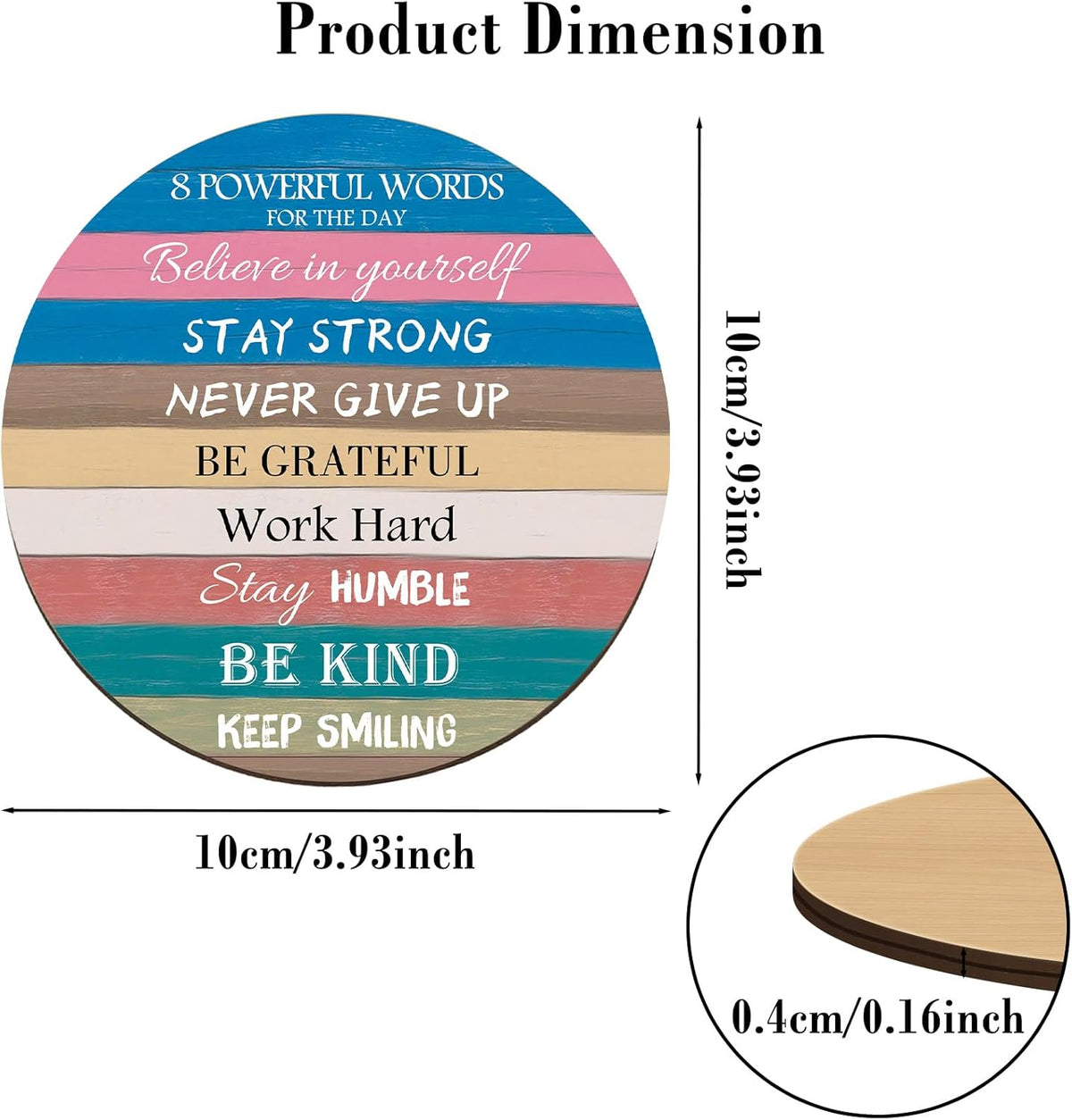 Office Motivational Desk Decor Inspirational Gifts for Women Men Quotes Spiritual Decor Drink Coasters for Desk Set of 2 Car Cup Holder Christmas Birthday Gifts for Coworkers Best Friend