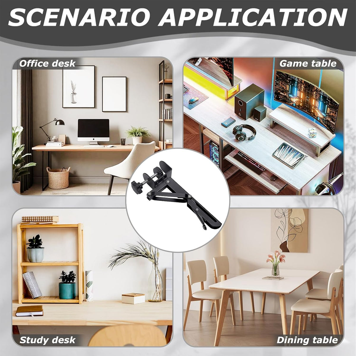 2set Under Desk Keyboard Trays Support Bracket Adjustable Desktop Extension Board Stand Clamp on Keyboard Holder Arm Rest Tray Extension Plate Support Rack for Desk (NO Tray)