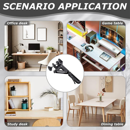 2set Under Desk Keyboard Trays Support Bracket Adjustable Desktop Extension Board Stand Clamp on Keyboard Holder Arm Rest Tray Extension Plate Support Rack for Desk (NO Tray)