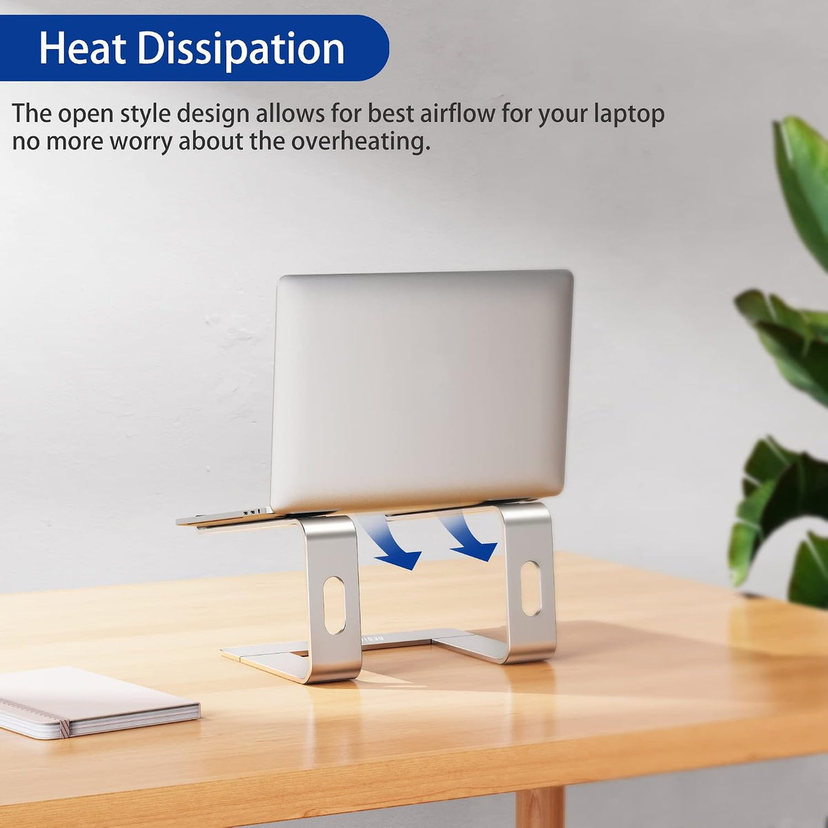 LS03 Aluminum Laptop Stand, Ergonomic Detachable Computer Stand, Notebook Riser, Laptop Mount Compatible with Air, Pro, Dell, HP, Lenovo More 10-15.6" Laptops, Silver