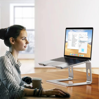 LS03 Aluminum Laptop Stand, Ergonomic Detachable Computer Stand, Notebook Riser, Laptop Mount Compatible with Air, Pro, Dell, HP, Lenovo More 10-15.6" Laptops, Silver