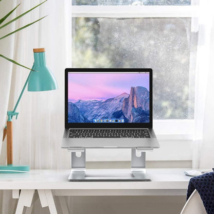 LS03 Aluminum Laptop Stand, Ergonomic Detachable Computer Stand, Notebook Riser, Laptop Mount Compatible with Air, Pro, Dell, HP, Lenovo More 10-15.6" Laptops, Silver