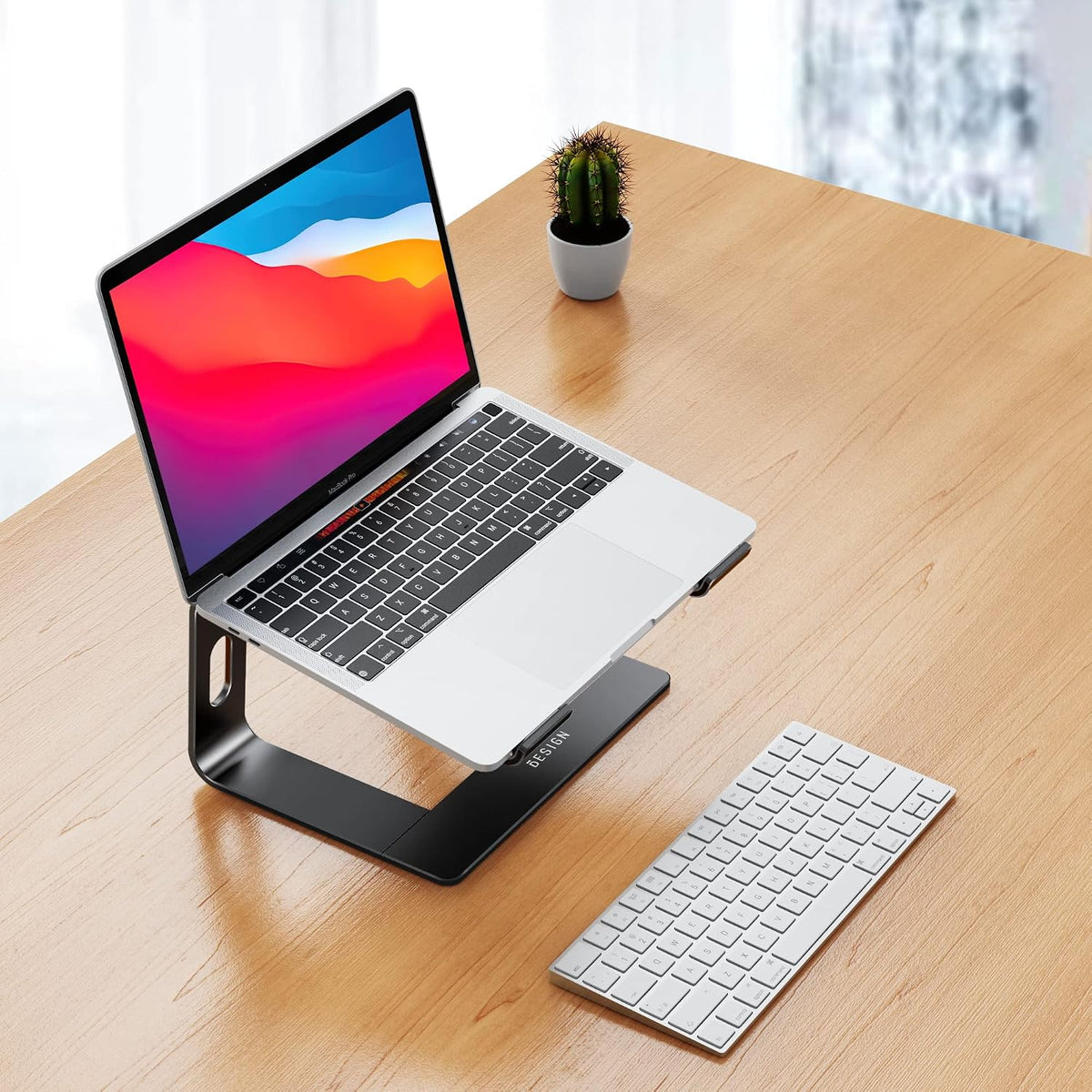 LS03 Aluminum Laptop Stand, Ergonomic Detachable Computer Stand, Notebook Riser, Laptop Mount Compatible with Air, Pro, Dell, HP, Lenovo More 10-15.6" Laptops, Silver