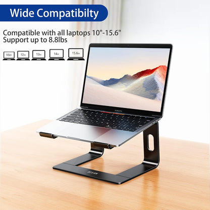 LS03 Aluminum Laptop Stand, Ergonomic Detachable Computer Stand, Notebook Riser, Laptop Mount Compatible with Air, Pro, Dell, HP, Lenovo More 10-15.6" Laptops, Silver