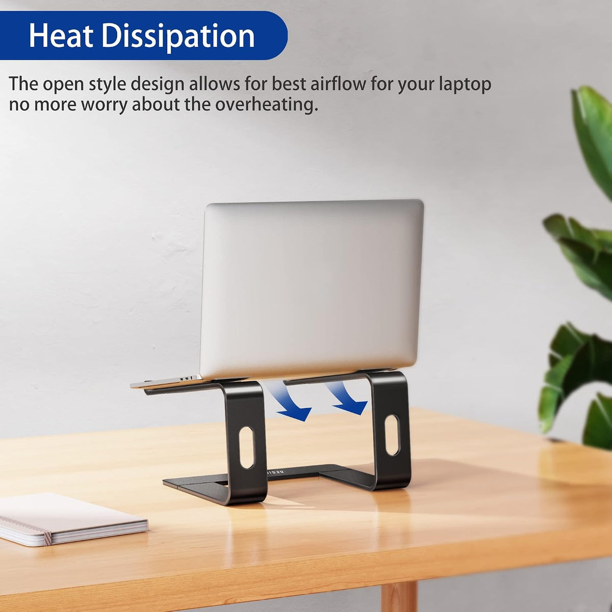 LS03 Aluminum Laptop Stand, Ergonomic Detachable Computer Stand, Notebook Riser, Laptop Mount Compatible with Air, Pro, Dell, HP, Lenovo More 10-15.6" Laptops, Silver