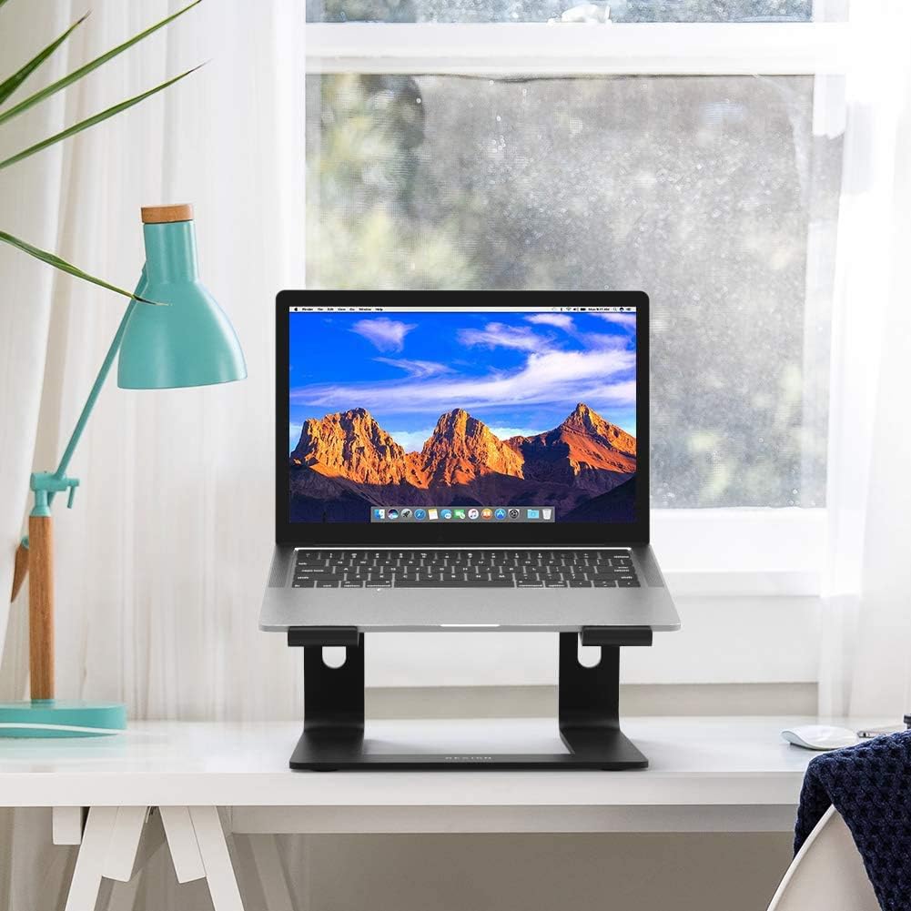 LS03 Aluminum Laptop Stand, Ergonomic Detachable Computer Stand, Notebook Riser, Laptop Mount Compatible with Air, Pro, Dell, HP, Lenovo More 10-15.6" Laptops, Silver