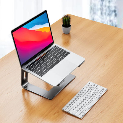LS03 Aluminum Laptop Stand, Ergonomic Detachable Computer Stand, Notebook Riser, Laptop Mount Compatible with Air, Pro, Dell, HP, Lenovo More 10-15.6" Laptops, Silver