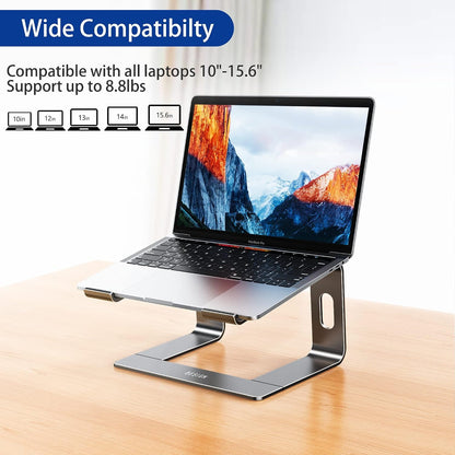 LS03 Aluminum Laptop Stand, Ergonomic Detachable Computer Stand, Notebook Riser, Laptop Mount Compatible with Air, Pro, Dell, HP, Lenovo More 10-15.6" Laptops, Silver