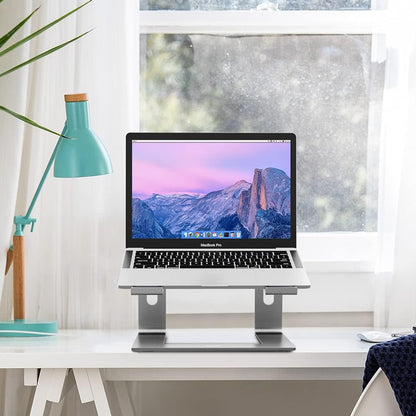 LS03 Aluminum Laptop Stand, Ergonomic Detachable Computer Stand, Notebook Riser, Laptop Mount Compatible with Air, Pro, Dell, HP, Lenovo More 10-15.6" Laptops, Silver