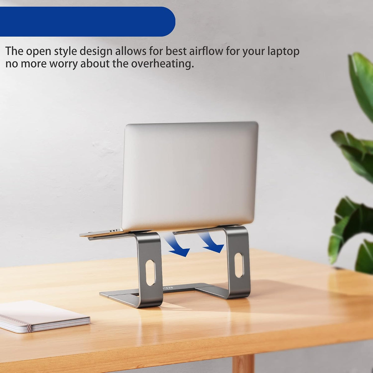 LS03 Aluminum Laptop Stand, Ergonomic Detachable Computer Stand, Notebook Riser, Laptop Mount Compatible with Air, Pro, Dell, HP, Lenovo More 10-15.6" Laptops, Silver