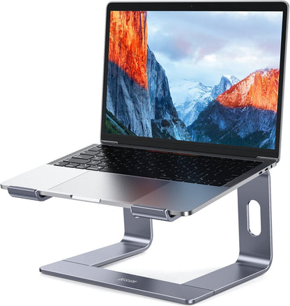 LS03 Aluminum Laptop Stand, Ergonomic Detachable Computer Stand, Notebook Riser, Laptop Mount Compatible with Air, Pro, Dell, HP, Lenovo More 10-15.6" Laptops, Silver