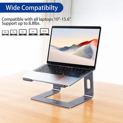 LS03 Aluminum Laptop Stand, Ergonomic Detachable Computer Stand, Notebook Riser, Laptop Mount Compatible with Air, Pro, Dell, HP, Lenovo More 10-15.6" Laptops, Silver