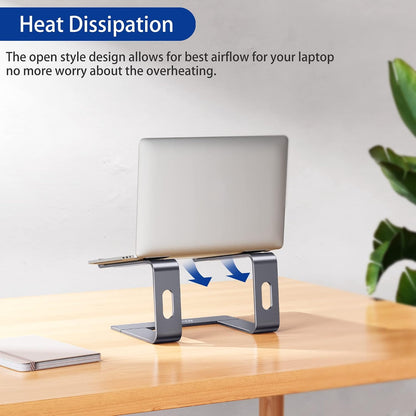 LS03 Aluminum Laptop Stand, Ergonomic Detachable Computer Stand, Notebook Riser, Laptop Mount Compatible with Air, Pro, Dell, HP, Lenovo More 10-15.6" Laptops, Silver