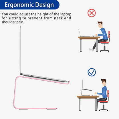 LS03 Aluminum Laptop Stand, Ergonomic Detachable Computer Stand, Notebook Riser, Laptop Mount Compatible with Air, Pro, Dell, HP, Lenovo More 10-15.6" Laptops, Silver