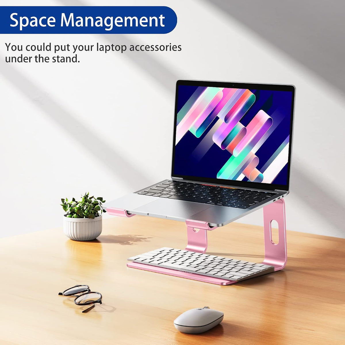 LS03 Aluminum Laptop Stand, Ergonomic Detachable Computer Stand, Notebook Riser, Laptop Mount Compatible with Air, Pro, Dell, HP, Lenovo More 10-15.6" Laptops, Silver