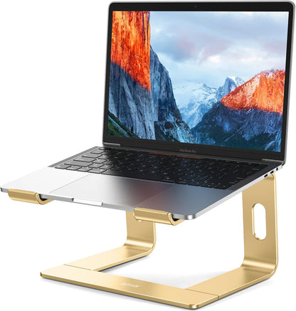 LS03 Aluminum Laptop Stand, Ergonomic Detachable Computer Stand, Notebook Riser, Laptop Mount Compatible with Air, Pro, Dell, HP, Lenovo More 10-15.6" Laptops, Silver
