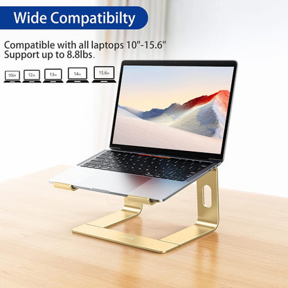 LS03 Aluminum Laptop Stand, Ergonomic Detachable Computer Stand, Notebook Riser, Laptop Mount Compatible with Air, Pro, Dell, HP, Lenovo More 10-15.6" Laptops, Silver