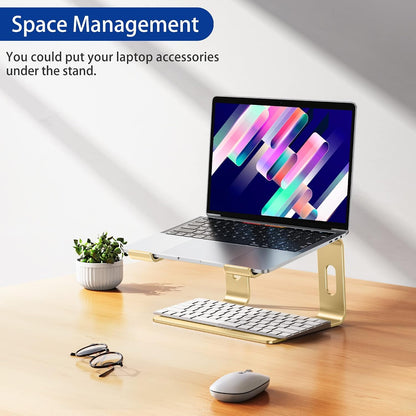 LS03 Aluminum Laptop Stand, Ergonomic Detachable Computer Stand, Notebook Riser, Laptop Mount Compatible with Air, Pro, Dell, HP, Lenovo More 10-15.6" Laptops, Silver
