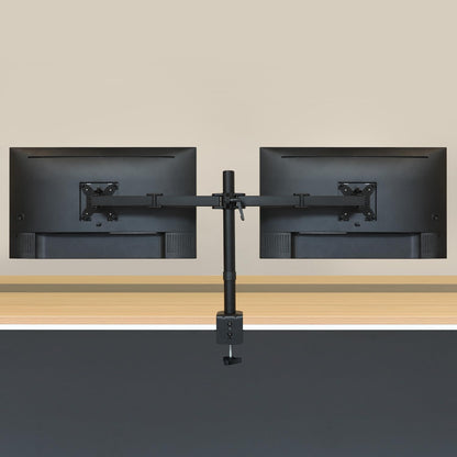 Adjustable Dual Monitor Desk Mount, Supports up to 32 inch Monitors and 22 lbs per Arm, Adjustable Tension, VESA 75x75/100x100, Black