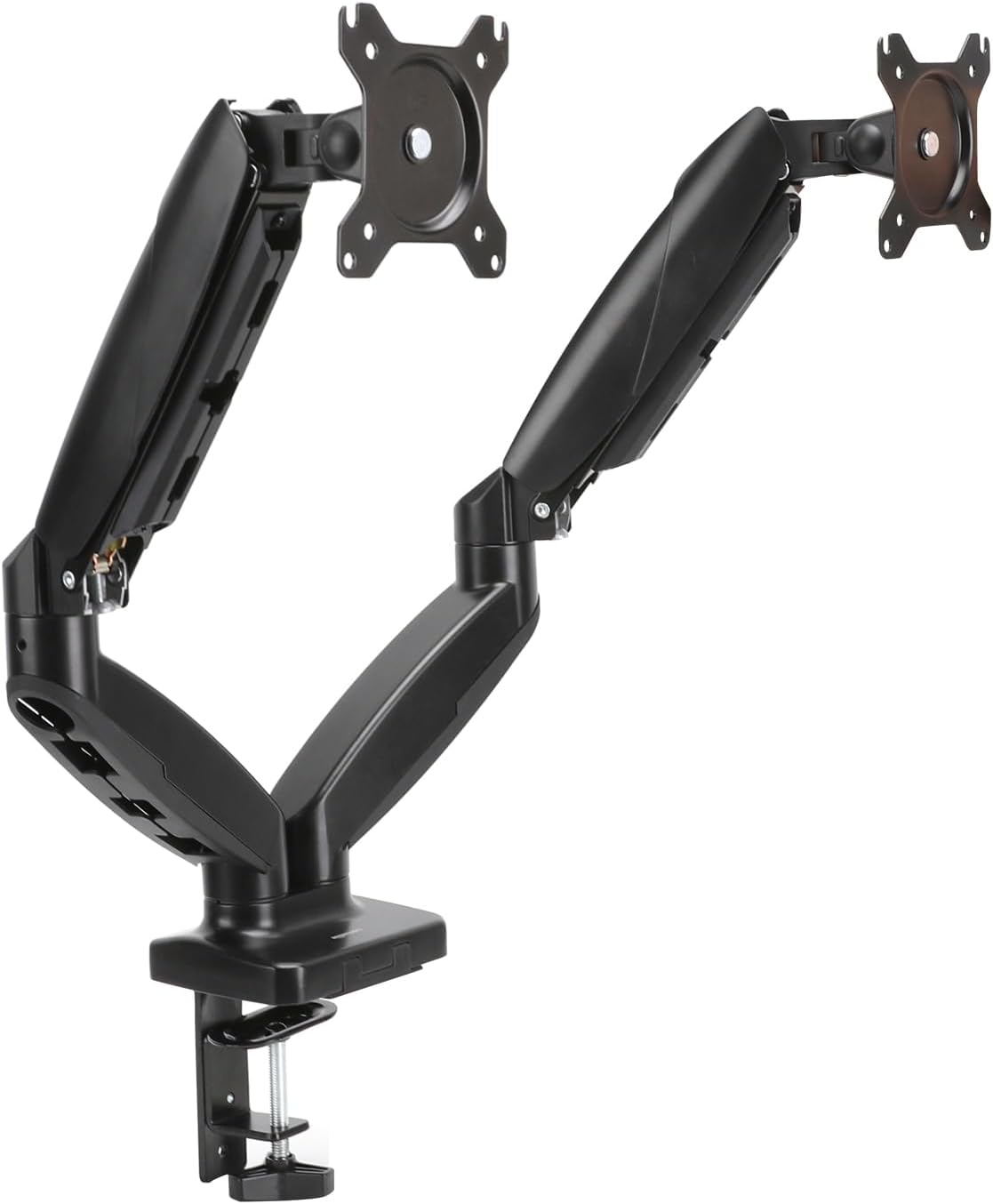 Adjustable Dual Monitor Desk Mount, Supports up to 32 inch Monitors and 22 lbs per Arm, Adjustable Tension, VESA 75x75/100x100, Black
