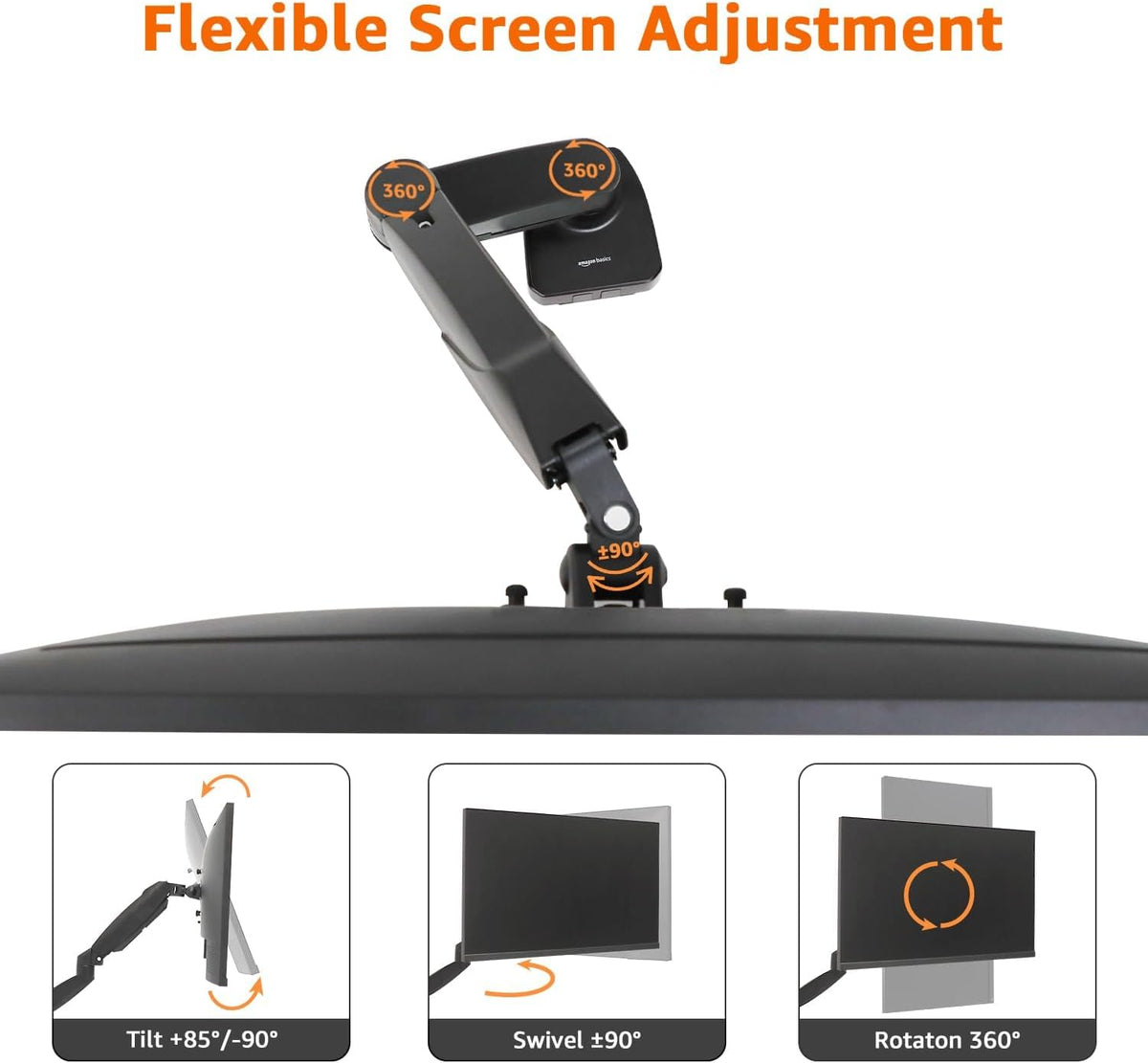 Adjustable Dual Monitor Desk Mount, Supports up to 32 inch Monitors and 22 lbs per Arm, Adjustable Tension, VESA 75x75/100x100, Black