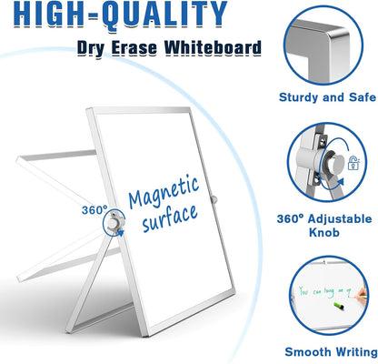 Magnetic Dry Erase Board with Stand, 18''x14'' Desktop Whiteboard