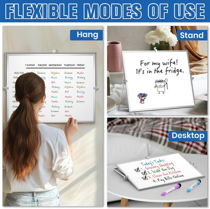 Magnetic Dry Erase Board with Stand, 18''x14'' Desktop Whiteboard