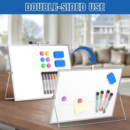 Magnetic Dry Erase Board with Stand, 18''x14'' Desktop Whiteboard